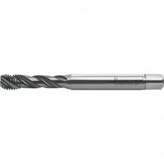 Walter-Prototyp - M4x0.70 Metric 3 Flute 6HX Semi-Bottoming Spiral Flute Tap - High Speed Steel, TiCN Finish, 64.65mm OAL, Right Hand Flute, Right Hand Thread, Series TC121 - Exact Industrial Supply
