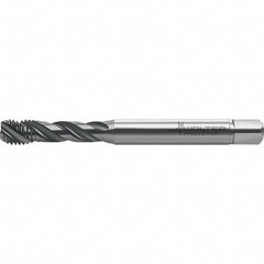 Walter-Prototyp - M3x0.50 Metric 3 Flute 6HX Semi-Bottoming Spiral Flute Tap - High Speed Steel, TiAlN Finish, 57.25mm OAL, Right Hand Flute, Right Hand Thread, Series TC121 - Exact Industrial Supply