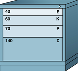 Table-Standard Cabinet - 4 Drawers - 30 x 28-1/4 x 30-1/8" - Multiple Drawer Access - Benchmark Tooling