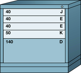 Table-Standard Cabinet - 5 Drawers - 30 x 28-1/4 x 30-1/8" - Multiple Drawer Access - Benchmark Tooling