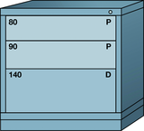 Table-Standard Cabinet - 3 Drawers - 30 x 28-1/4 x 30-1/8" - Multiple Drawer Access - Benchmark Tooling