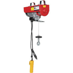 Vestil - 0.2 Ton Capacity, 30 FPM Lift Speed, 115 Volt, Cable Hoist Puller - 18 & 36' Max Lift - Benchmark Tooling
