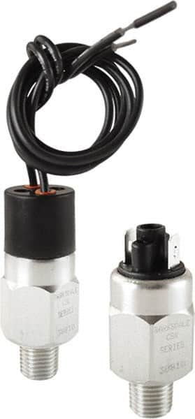 Barksdale - 20 to 120 psi Adjustable Range, 9,000 Max psi, Compact Pressure Switch - 1/4 NPT Male, Deutsch 2 Pins DT04-2P, SPST/ NO Contact, Brass Wetted Parts, 4% Repeatability - Benchmark Tooling