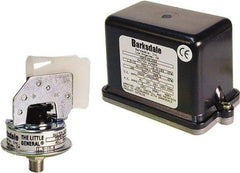 Barksdale - 0.5 to 5 psi Adjustable Range, 100 Max psi, Low Pressure Vacuum Switches - 1/8 NPT Male, Terminals, SPST Contact, Plastic Wetted Parts, 2% Repeatability - Benchmark Tooling