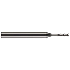 Square End Mill: 5/64'' Dia, 0.24'' LOC, 1/8'' Shank Dia, 1-1/2'' OAL, 2 Flutes, Solid Carbide Single End, Uncoated, 30 ° Helix, Centercutting, RH Cut, RH Flute