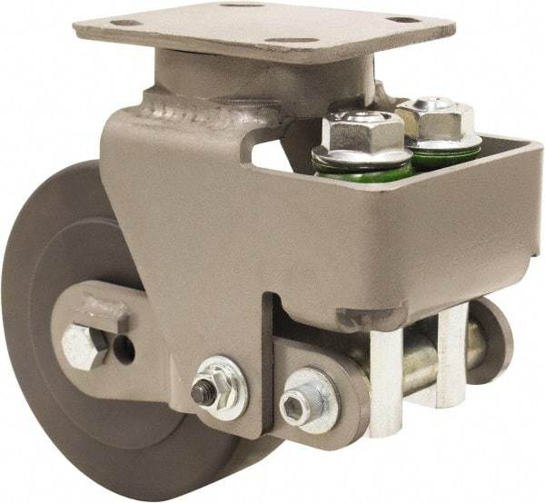 Hamilton - 6" Diam x 2" Wide, Impact-Resistant Cast Nylon Swivel Caster - 1,315 Lb Capacity, Top Plate Mount, 4" x 5" Plate, Sealed Precision Ball Bearing Bearing - Benchmark Tooling
