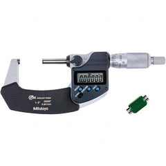 Mitutoyo - Electronic Outside Micrometers Type: Coolant-proof Minimum Measurement (Decimal Inch): 1.0000 - Benchmark Tooling