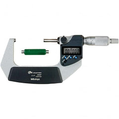 Mitutoyo - Electronic Outside Micrometers Type: Coolant-proof Minimum Measurement (Decimal Inch): 2.0000 - Benchmark Tooling