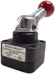 Barksdale - 2.8 GPM 0.17 Inlet Anodized Aluminum Hydraulic Control Valve - 0.17 Thread, 6,000 psi, 3" High x 2.03" Wide x 4.11" Long, 0.4 CV Rate - Benchmark Tooling