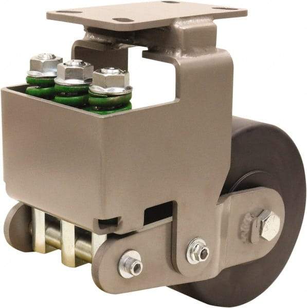 Hamilton - 8" Diam x 3" Wide, Impact-Resistant Cast Nylon Rigid Caster - 3,145 Lb Capacity, Top Plate Mount, 4-1/2" x 6-1/2" Plate, Sealed Precision Ball Bearing Bearing - Benchmark Tooling