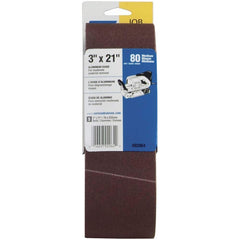 Norton - 3" Wide x 21" OAL, 80 Grit, Aluminum Oxide Abrasive Belt - Benchmark Tooling