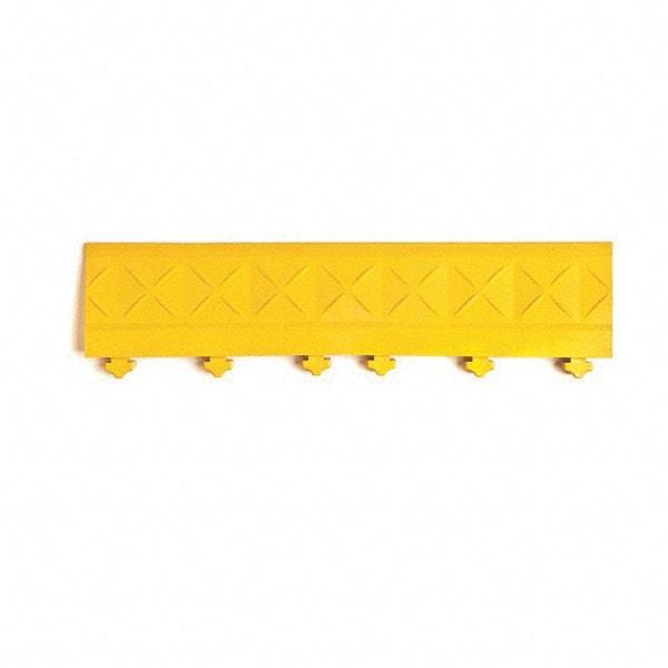 Ergo Advantage - 18" Long x 4" Wide x 1" Thick, Anti-Fatigue Modular Matting Anti-Fatigue Flooring - Male, 1 Interlocking Side, Yellow, For Dry Areas - Benchmark Tooling