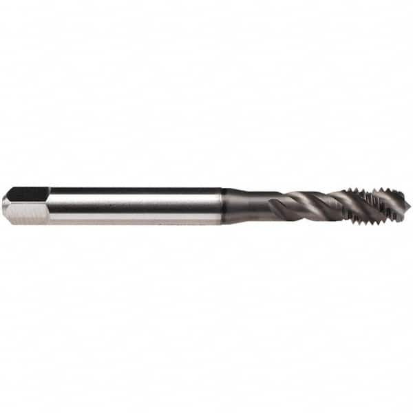 Emuge - 10-32 UNF 4 Flute BT Bottoming Spiral Flute Tap - High Speed Steel, GLT-1 Finish, 2.756" OAL, Right Hand Flute, Right Hand Thread, Series Enorm Z/E - Exact Industrial Supply