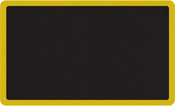 Smart Step - 5' Long x 3' Wide, Dry Environment, Anti-Fatigue Matting - Black with Yellow Borders, Urethane with Urethane Sponge Base, Beveled on All 4 Sides - Benchmark Tooling