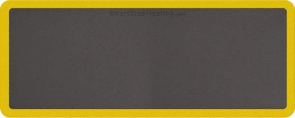 Smart Step - 5' Long x 2' Wide, Dry Environment, Anti-Fatigue Matting - Gray with Yellow Borders, Urethane with Urethane Sponge Base, Beveled on All 4 Sides - Benchmark Tooling