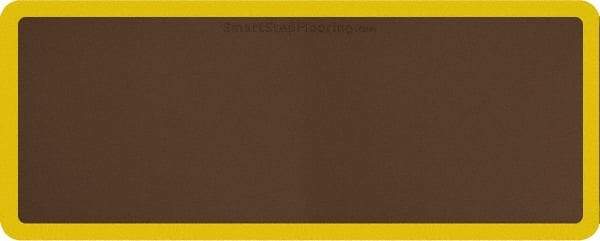 Smart Step - 5' Long x 2' Wide, Dry Environment, Anti-Fatigue Matting - Brown with Yellow Borders, Urethane with Urethane Sponge Base, Beveled on All 4 Sides - Benchmark Tooling