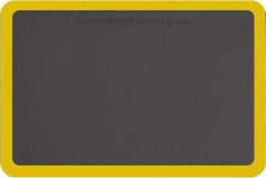 Smart Step - 3' Long x 2' Wide, Dry Environment, Anti-Fatigue Matting - Gray with Yellow Borders, Urethane with Urethane Sponge Base, Beveled on All 4 Sides - Benchmark Tooling