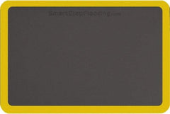 Smart Step - 3' Long x 2' Wide, Dry Environment, Anti-Fatigue Matting - Gray with Yellow Borders, Urethane with Urethane Sponge Base, Beveled on All 4 Sides - Benchmark Tooling