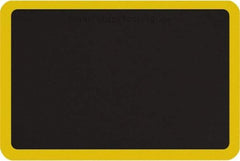 Smart Step - 3' Long x 2' Wide, Dry Environment, Anti-Fatigue Matting - Black with Yellow Borders, Urethane with Urethane Sponge Base, Beveled on All 4 Sides - Benchmark Tooling