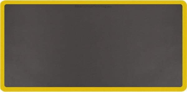 Smart Step - 6' Long x 3' Wide, Dry Environment, Anti-Fatigue Matting - Gray with Yellow Borders, Urethane with Urethane Sponge Base, Beveled on All 4 Sides - Benchmark Tooling