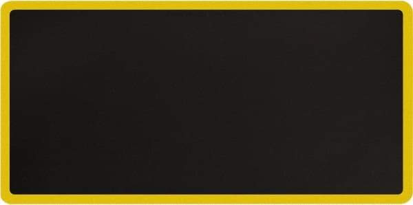 Smart Step - 6' Long x 3' Wide, Dry Environment, Anti-Fatigue Matting - Black with Yellow Borders, Urethane with Urethane Sponge Base, Beveled on All 4 Sides - Benchmark Tooling