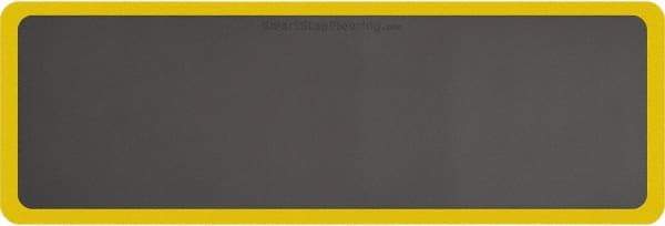 Smart Step - 6' Long x 2' Wide, Dry Environment, Anti-Fatigue Matting - Gray with Yellow Borders, Urethane with Urethane Sponge Base, Beveled on All 4 Sides - Benchmark Tooling