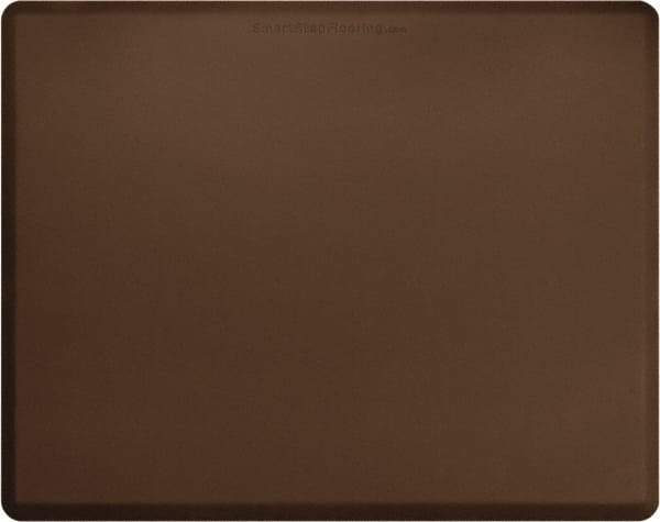 Smart Step - 5' Long x 4' Wide, Dry Environment, Anti-Fatigue Matting - Brown with Yellow Borders, Urethane with Urethane Sponge Base, Beveled on All 4 Sides - Benchmark Tooling