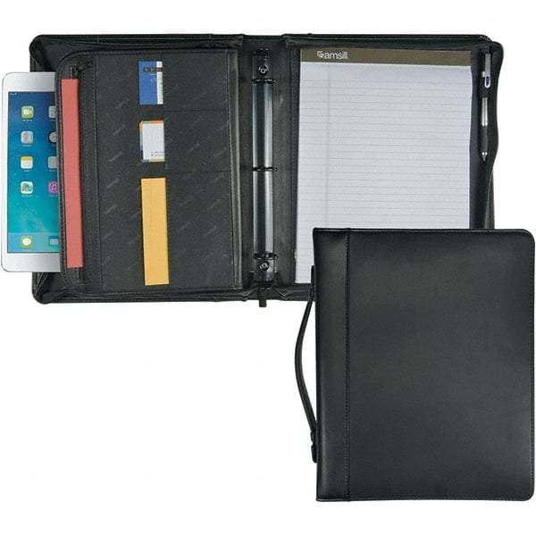 Samsill - 13-1/2" Long x 11" Wide Leatherette Two-Pocket Portfolios - Black - Benchmark Tooling