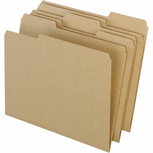 Pendaflex - 11-5/8 x 9-1/2", Letter Size, Natural, File Folders with Top Tab - 11 Point Stock, Assorted Tab Cut Location - Benchmark Tooling