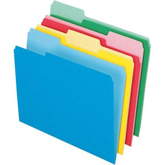 Pendaflex - 11-5/8 x 9-1/2", Letter Size, Assorted Colors, File Folders with Top Tab - 11 Point Stock, Assorted Tab Cut Location - Benchmark Tooling