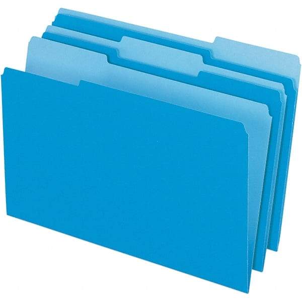 Pendaflex - 14-5/8 x 9-1/2", Legal, Blue/Light Blue, File Folders with Top Tab - 11 Point Stock, Assorted Tab Cut Location - Benchmark Tooling