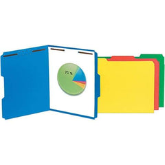 UNIVERSAL - 8-1/2 x 11", Letter Size, Blue, File Folders with Top Tab - 11 Point Stock, Assorted Tab Cut Location - Benchmark Tooling