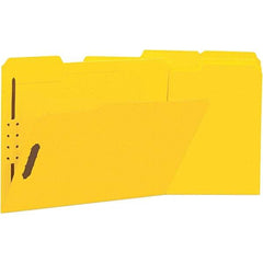 UNIVERSAL - 12-1/4 x 9-1/2", Letter Size, Yellow, File Folders with Top Tab - 11 Point Stock, Assorted Tab Cut Location - Benchmark Tooling