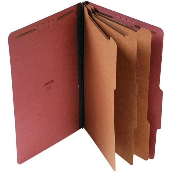 UNIVERSAL - 15 x 10-3/8", Legal, Red, Classification Folders with Top Tab Fastener - 25 Point Stock, Right of Center Tab Cut Location - Benchmark Tooling