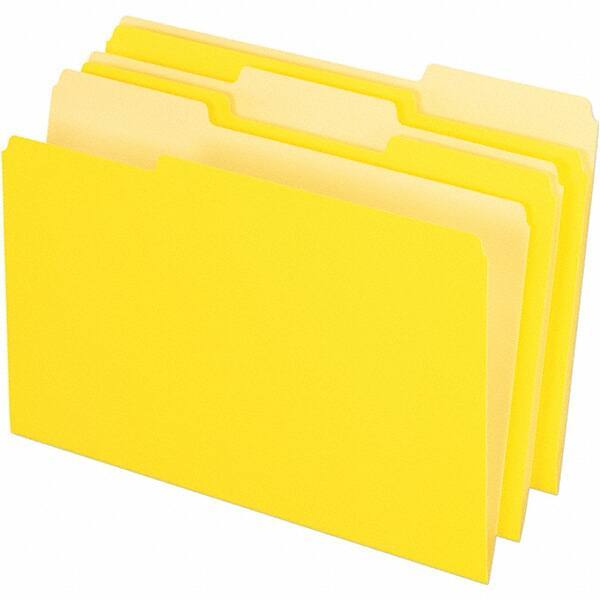 Pendaflex - 14-5/8 x 9-3/16", Legal, Yellow, File Folders with Top Tab - 11 Point Stock, Assorted Tab Cut Location - Benchmark Tooling