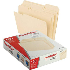 Pendaflex - 11-5/8 x 9-1/2", Letter Size, Manila, File Folders with Top Tab - 11 Point Stock, Assorted Tab Cut Location - Benchmark Tooling