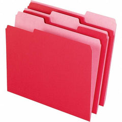 Pendaflex - 11-5/8 x 9-3/16", Letter Size, Red, File Folders with Top Tab - 11 Point Stock, Assorted Tab Cut Location - Benchmark Tooling