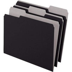 Pendaflex - 11-5/8 x 9-3/16", Letter Size, Black, File Folders with Top Tab - 11 Point Stock, Assorted Tab Cut Location - Benchmark Tooling