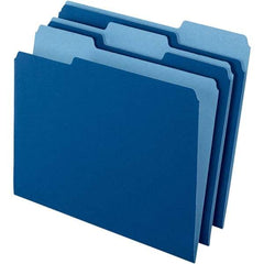 Pendaflex - 11-5/8 x 9-3/16", Letter Size, Navy Blue, File Folders with Top Tab - 11 Point Stock, Assorted Tab Cut Location - Benchmark Tooling