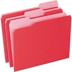 Pendaflex - 11-5/8 x 9-1/2", Letter Size, Red/Light Red, File Folders with Top Tab - 11 Point Stock, Assorted Tab Cut Location - Benchmark Tooling