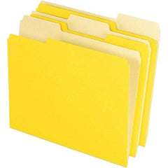 Pendaflex - 11-5/8 x 9-1/2", Letter Size, Yellow, File Folders with Top Tab - 11 Point Stock, Assorted Tab Cut Location - Benchmark Tooling