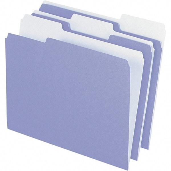 Pendaflex - 11-5/8 x 9-1/2", Letter Size, Lavender, File Folders with Top Tab - 11 Point Stock, Assorted Tab Cut Location - Benchmark Tooling