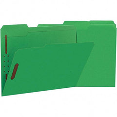 UNIVERSAL - 8-1/2 x 11", Letter Size, Green, File Folders with Top Tab - 11 Point Stock, Assorted Tab Cut Location - Benchmark Tooling