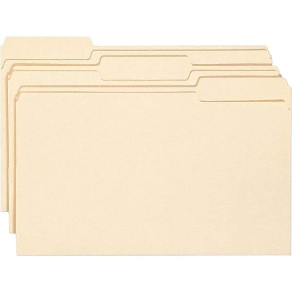 SMEAD - 14-3/4 x 9-1/2", Legal, Manila, File Folders with Top Tab - 11 Point Stock, Assorted Tab Cut Location - Benchmark Tooling