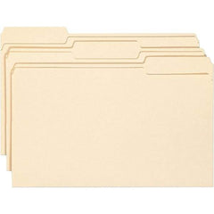 SMEAD - 14-3/4 x 9-1/2", Legal, Manila, File Folders with Top Tab - 11 Point Stock, Assorted Tab Cut Location - Benchmark Tooling