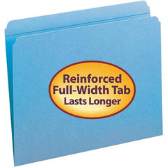 SMEAD - 11-5/8 x 9-1/2", Letter Size, Blue, File Folders with Top Tab - 11 Point Stock, Straight Tab Cut Location - Benchmark Tooling