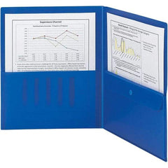 SMEAD - 11 x 8-1/2", Letter Size, Blue, Two Pocket Folder - Benchmark Tooling