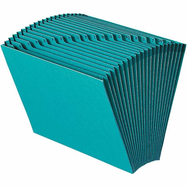 SMEAD - 12 x 10", Letter Size, Teal, A-Z Indexed Expanding Files - Assorted Tab Cut Location - Benchmark Tooling