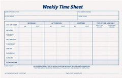TOPS - 8-1/2" High x 5-1/2" Wide Weekly Time Sheets - Purple, White, Use with Manual Entries - Benchmark Tooling