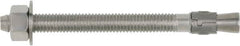 Powers Fasteners - 3/4" Diam, 3/4" Drill, 6-1/4" OAL, 3-3/8" Min Embedment Wedge Expansion Concrete Anchor - 316 Stainless Steel, Hex Head, Hex Drive, 4-3/8" Thread Length - Benchmark Tooling